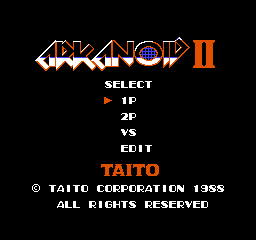 Arkanoid II (Japan) Title Screen